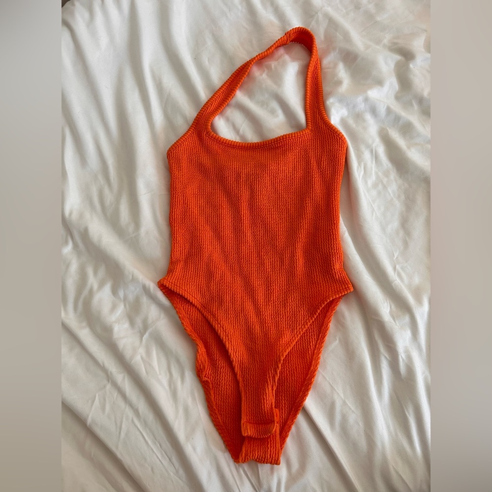 Orange Topshop Halter Neck Body Suit
